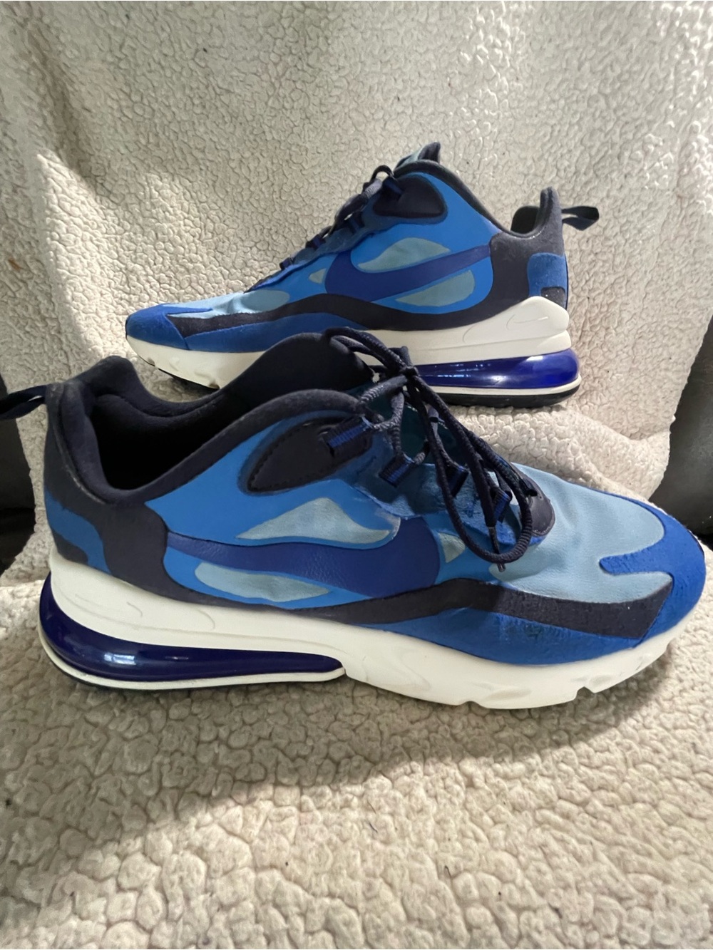 Nike Men's 270 React Running Shoes Blue Navy White Accent